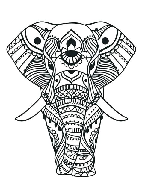Tribal Aztec Elephant Coloring Pages
