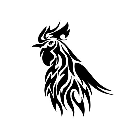Tribal Fighting Rooster Tattoo
