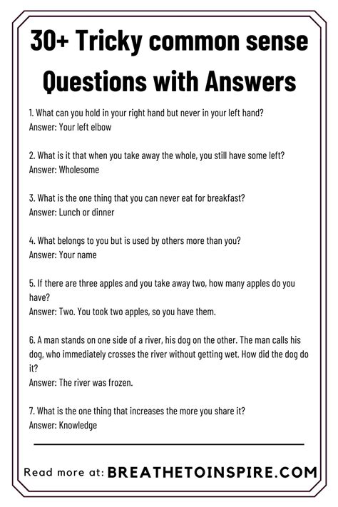 Tricky Trick Questions