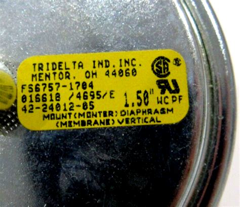 Tridelta Pressure Switch Cross Reference