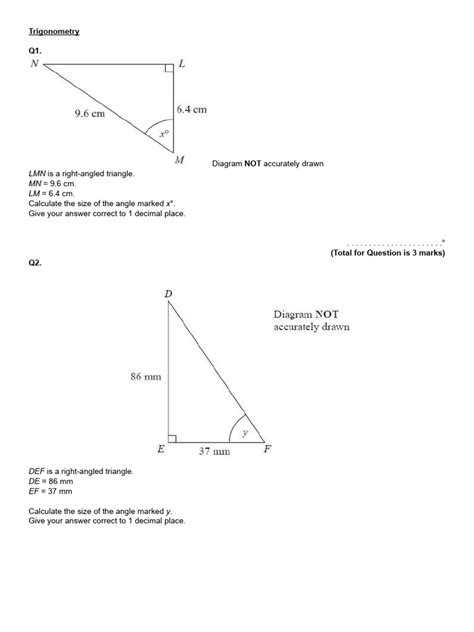 trigonometry 1ma0 2h