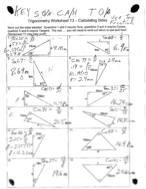 Trigonometry Worksheet T3 Calculating Sides   Spinnstube Wagnerhaus De Graph X 5 Y Html - Trigonometry Worksheet T3 Calculating Sides