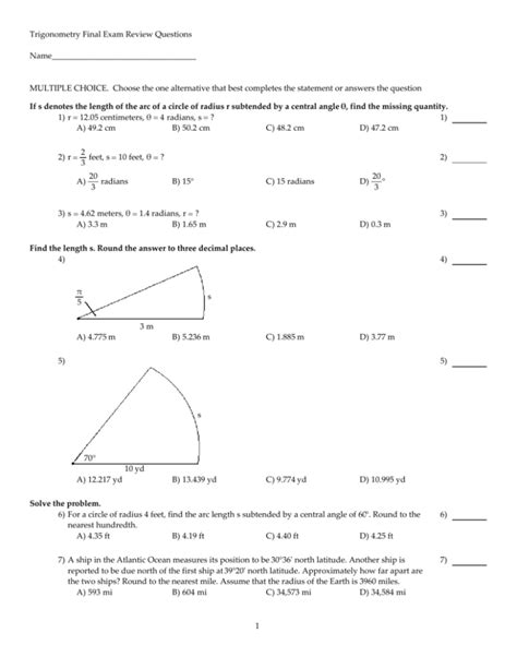 Read Trigonometry Final Exam Study Guide File Type Pdf 