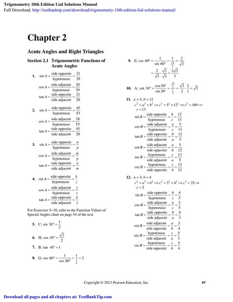 Download Trigonometry Lial 10Th Edition Answers Pdf 