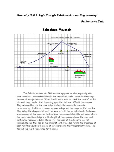 Download Trigonometry Performance Task Sohcahtoa Mountain Answer 