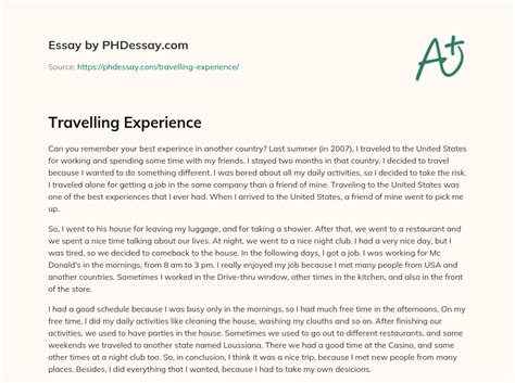 Trip Experience Essay