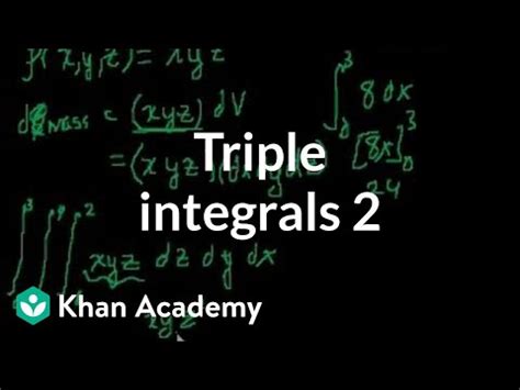 Triple Integrals Article Khan Academy Triple Math - Triple Math