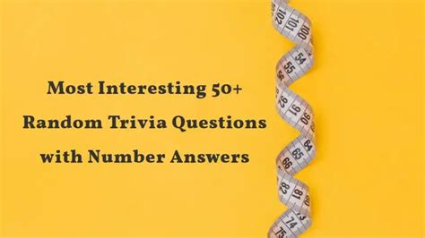 Download Trivia Questions With Number Answers 