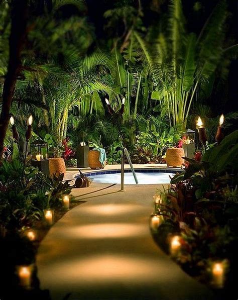 Tropical Backyard Lighting