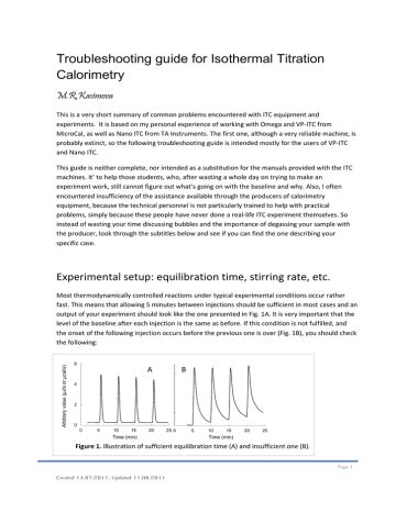 Read Troubleshooting Guide For Isothermal Titration Calorimetry 