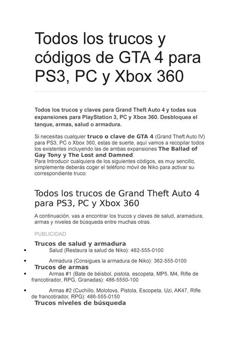 Trucos Gta 4
