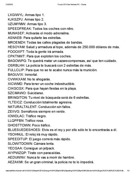 Trucos San Andreas