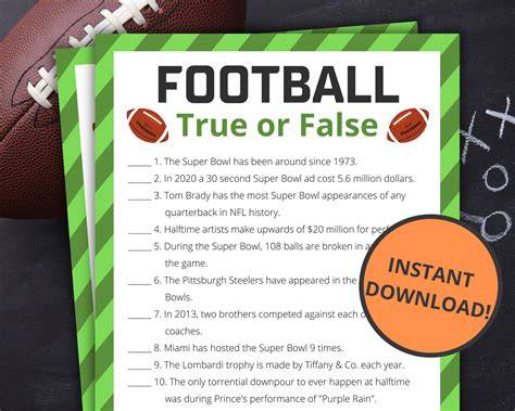 true false questions for soccer