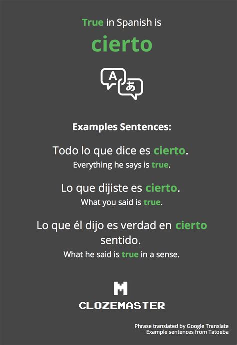 True In Spanish