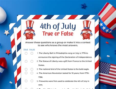 True Or False Fourth Of July Question
