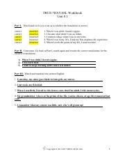 True Way Asl Workbook Unit 6 1 Worksheet Unit Vi Worksheet 1 Answers - Unit Vi Worksheet 1 Answers