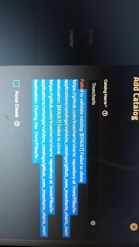 Truenas Failed To Clone Catalog