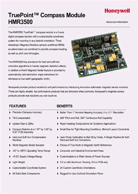 Download Truepoint Compass Module Hmr3500 Honeywell Pdf 