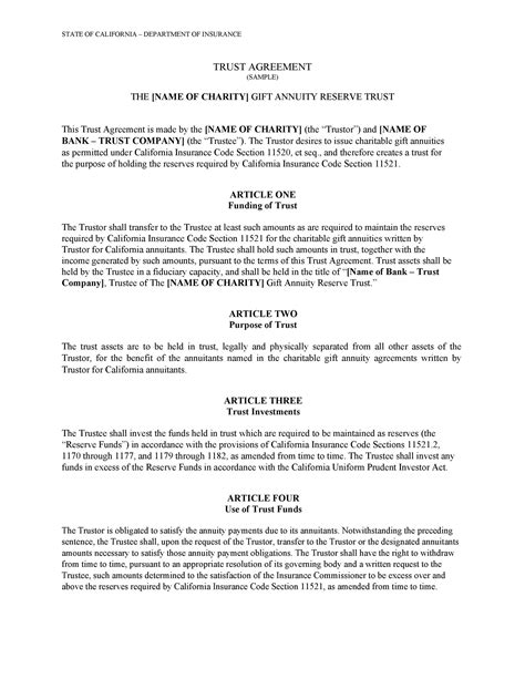 Trust Document Template