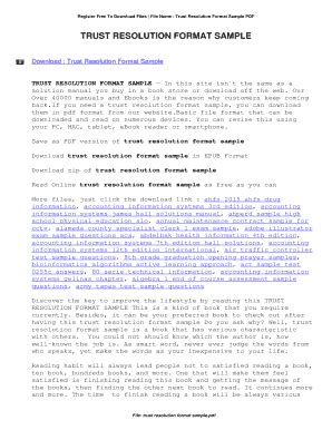 Read Trust Resolution Format Templates 