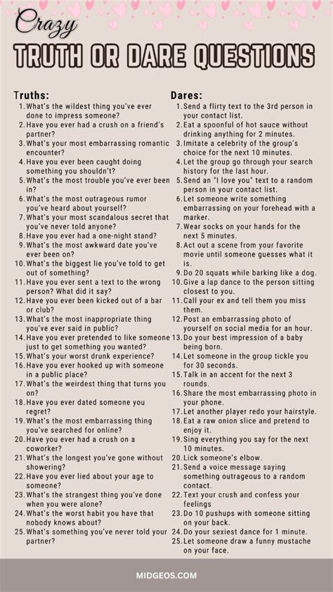 Truth Or Dare Topics