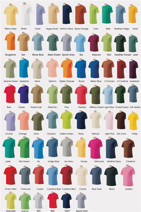tshirt colors