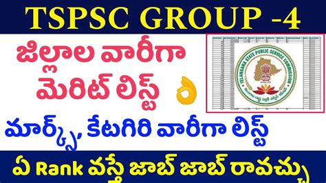 Tspsc Group 4 District Wise Merit List Pdf