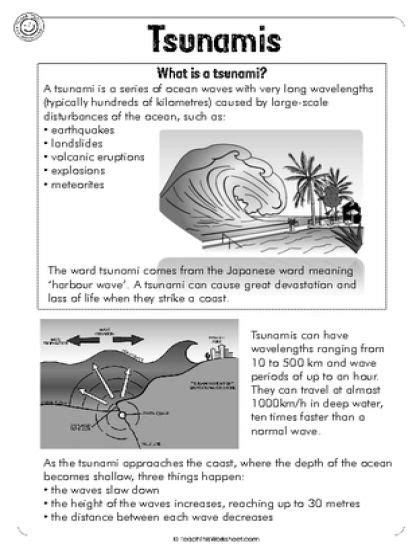 Tsunami 5th Grade Worksheet   Reading Comprehension Passages With Questions 6th Grade - Tsunami 5th Grade Worksheet