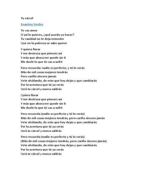 Tu Carcel Letra