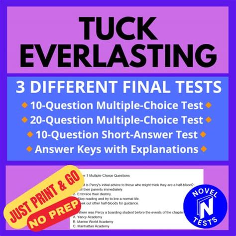 Tuck Everlasting Multiple Choice Test