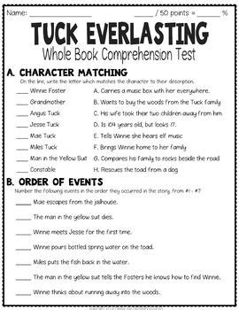 Read Tuck Everlasting Test Questions And Answers Pincheore 