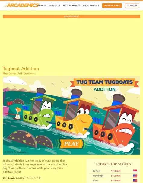Tugboat Addition Interactive For 1st 3rd Grade Lesson Tugboat Math - Tugboat Math