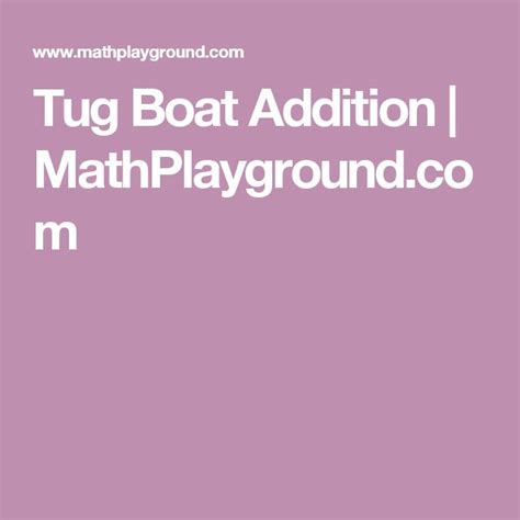 Tugboat Math   Tug Boat Addition Math Playground - Tugboat Math