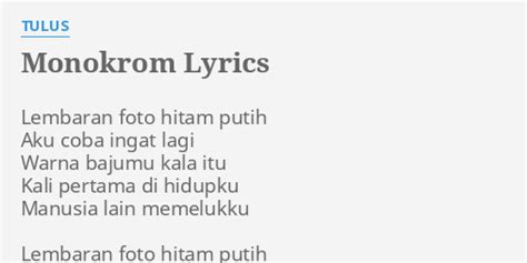 TULUS - Monokrom (Lirik) - YouTube