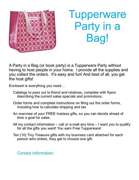 Full Download Tupperware Party In A Bag Document 