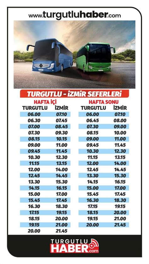 turgutlu izmir servis saatleri