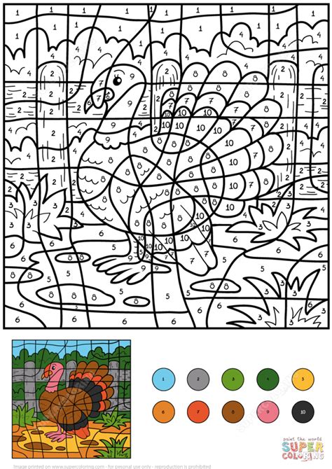 Turkey Color By Number Free Printable Coloring Pages Color By Number Turkey Preschool - Color By Number Turkey Preschool