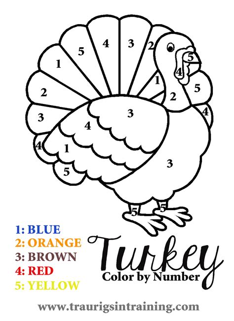Turkey Color By Number Printables Little Bins For Color By Number Turkey Preschool - Color By Number Turkey Preschool