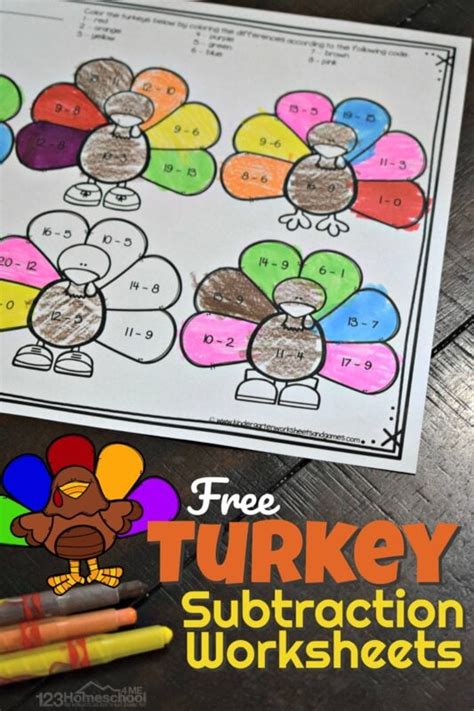 Turkey Subtraction Thanksgiving Math Worksheets 123 Homeschool 4 Thanksgiving Math Worksheets First Grade - Thanksgiving Math Worksheets First Grade