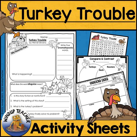 Turkey Trouble Activity Sheet Printable Picture Book Activities Turkey Trouble Worksheet Answers - Turkey Trouble Worksheet Answers