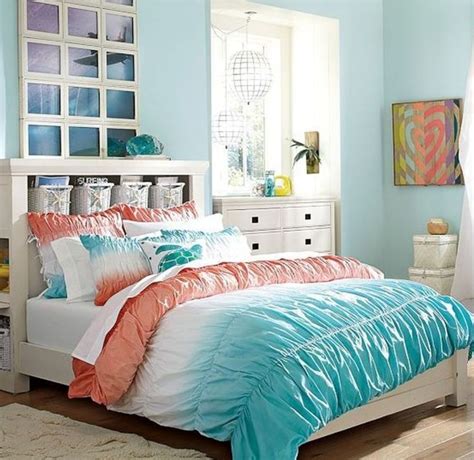 Turquoise And Coral Teen Bedding