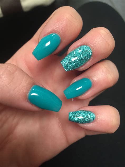 turquoise color nails
