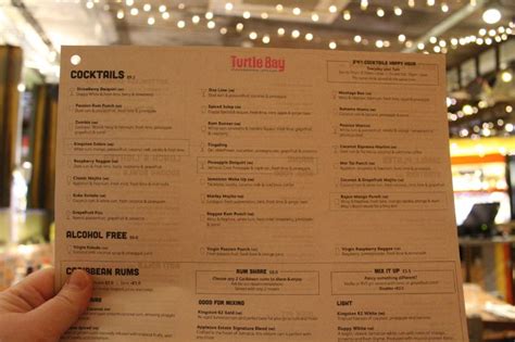 Turtle Bay Bottomless Brunch Menu