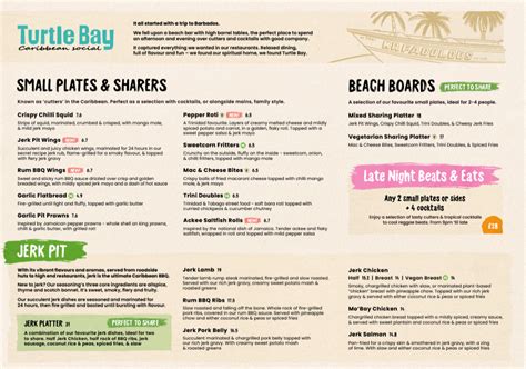 Turtle Bay Menu