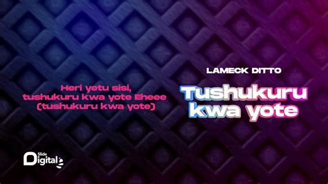 tushukuru kwa yote music