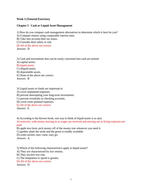 Tutorial Exercises With Answers