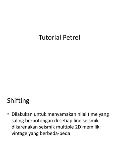 Tutorial For Petrel