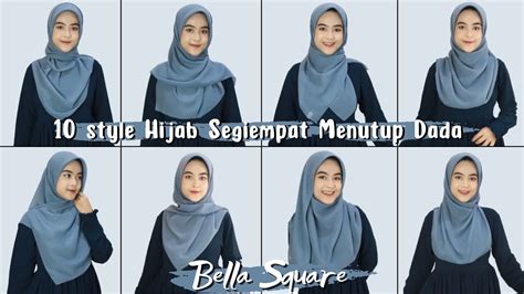 tutorial hijab segi empat menutup dada