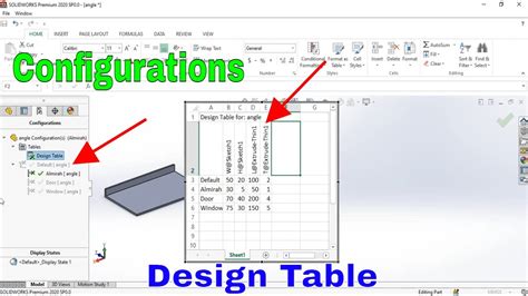 Tutorial Using Design Table In Solidworks Grabcad Tutorials Change In Dimensions Worksheet - Change In Dimensions Worksheet