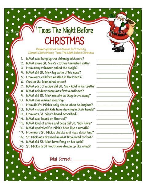 Twas The Night Before Christmas Activities For Kids Night Before Christmas Activities - Night Before Christmas Activities